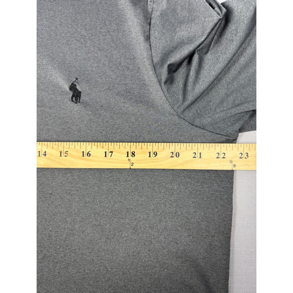 Polo Ralph Lauren Performance Mens Medium Gray Short Sleeve Pony Logo Polo Shirt - Picture 4 of 8